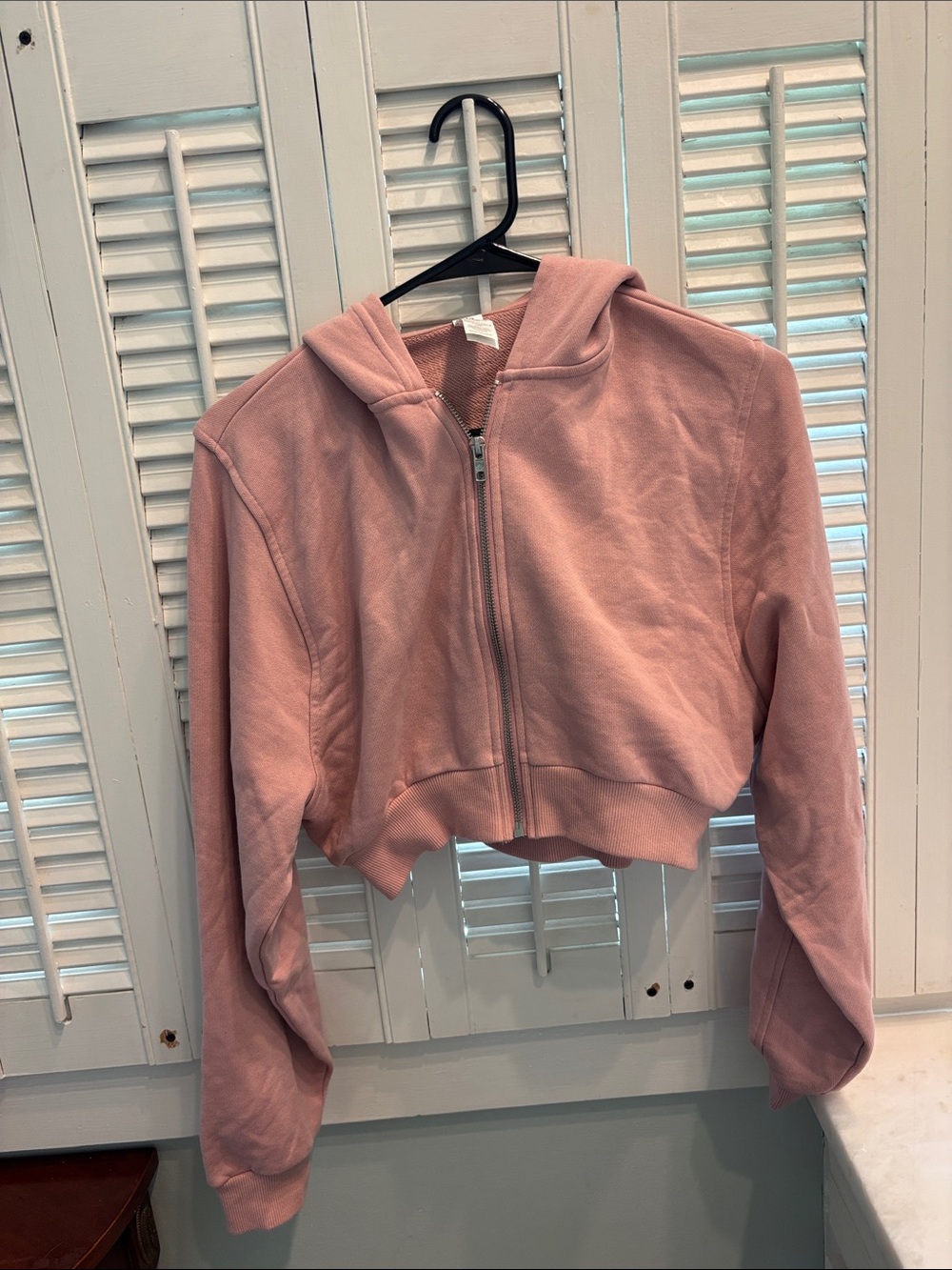 Alo Sweet Escape Vintage Pink Cropped Zip Hoodie